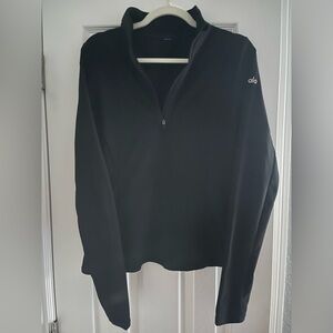 ALO Yoga Alosoft 1/2 Zip Rapid Pullover Black Medium